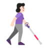 Woman With White Cane Facing Right: Light Skin Tone Emoji 👩🏻‍🦯‍➡️ image - Microsoft Classic 2D style
