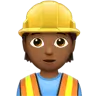 Construction Worker: Medium-Dark Skin Tone Emoji 👷🏾 image - Apple style