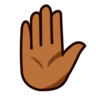 Raised Hand: Medium-Dark Skin Tone Emoji ✋🏾 image - Emojidex style