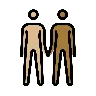 People Holding Hands: Medium-Light Skin Tone, Medium-Dark Skin Tone Emoji 🧑🏼‍🤝‍🧑🏾 image - OpenMoji style