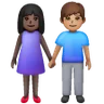Woman And Man Holding Hands: Dark Skin Tone, Medium Skin Tone Emoji 👩🏿‍🤝‍👨🏽 image - Samsung style