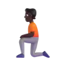 Person Kneeling: Dark Skin Tone Emoji 🧎🏿 image - Microsoft 3D Fluent style