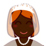 Person With Veil: Dark Skin Tone Emoji 👰🏿 image - Emojidex style