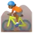 Person Mountain Biking: Medium-Dark Skin Tone
