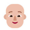 Person: Medium-Light Skin Tone, Bald Emoji 🧑🏼‍🦲 image - Microsoft Classic 2D style