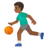 Man Bouncing Ball: Medium-Dark Skin Tone Emoji ⛹🏾‍♂️ image - Google Noto Color style