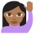Person Raising Hand: Medium-Dark Skin Tone