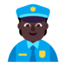 Police Officer: Dark Skin Tone Emoji 👮🏿 image - Microsoft Classic 2D style