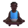 Man In Lotus Position: Dark Skin Tone Emoji 🧘🏿‍♂️ image - Microsoft 3D Fluent style