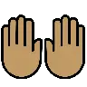 Raising Hands: Medium Skin Tone Emoji 🙌🏽 image - OpenMoji style