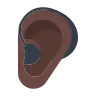 Ear With Hearing Aid: Dark Skin Tone Emoji 🦻🏿 image - Tossface style