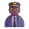 Pilot: Medium-Dark Skin Tone Emoji 🧑🏾‍✈️ image - Microsoft 3D Fluent style