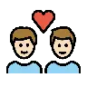 Couple With Heart: Man, Man, Light Skin Tone Emoji 👨🏻‍❤️‍👨🏻 image - OpenMoji style