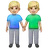 Men Holding Hands: Medium-Light Skin Tone