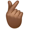 Hand With Index Finger And Thumb Crossed: Medium-Dark Skin Tone Emoji 🫰🏾 image - Samsung style
