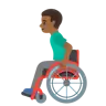 Man In Manual Wheelchair: Medium-Dark Skin Tone Emoji 👨🏾‍🦽 image - Google Noto Color style