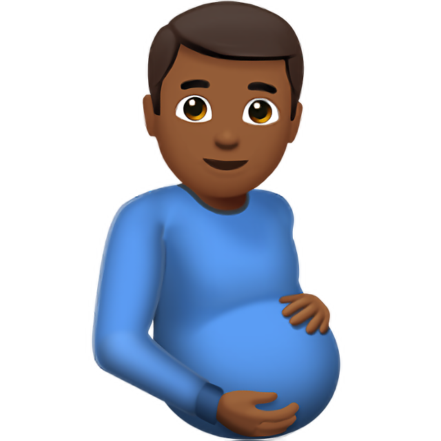 Pregnant Man: Medium-Dark Skin Tone