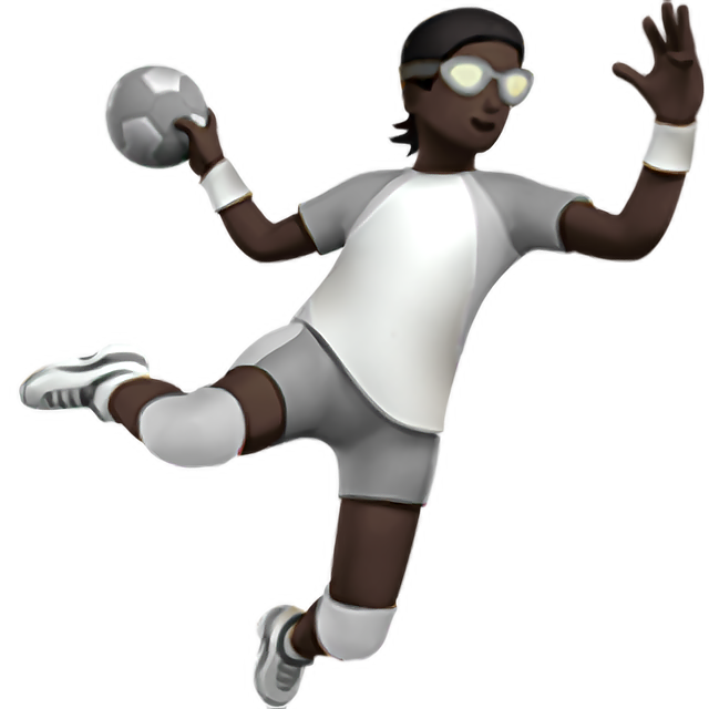 Person Playing Handball: Dark Skin Tone