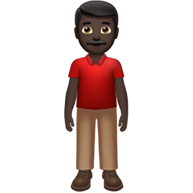 Man Standing: Dark Skin Tone