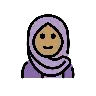 Woman With Headscarf: Medium Skin Tone Emoji 🧕🏽 image - OpenMoji style