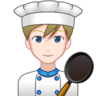 Man Cook: Light Skin Tone Emoji 👨🏻‍🍳 image - Emojidex style