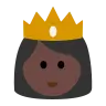 Princess: Dark Skin Tone Emoji 👸🏿 image - Tossface style
