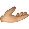 Palm Up Hand: Medium Skin Tone Emoji 🫴🏽 image - Samsung style