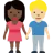 Woman And Man Holding Hands: Dark Skin Tone, Medium-Light Skin Tone