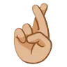 Crossed Fingers: Medium-Light Skin Tone Emoji 🤞🏼 image - Google Noto Color Animated style