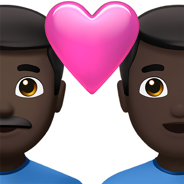 Couple With Heart: Man, Man, Dark Skin Tone