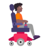 Person In Motorized Wheelchair Facing Right: Medium-Dark Skin Tone Emoji 🧑🏾‍🦼‍➡️ image - Microsoft Classic 2D style