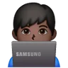Man Technologist: Dark Skin Tone Emoji 👨🏿‍💻 image - Samsung style