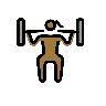 Woman Lifting Weights: Medium-Dark Skin Tone Emoji 🏋🏾‍♀️ image - OpenMoji style