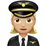 Woman Pilot: Medium-Light Skin Tone Emoji 👩🏼‍✈️ image - Apple style