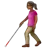 Woman With White Cane: Medium-Dark Skin Tone