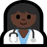 Woman Health Worker: Dark Skin Tone Emoji 👩🏿‍⚕️ image - Microsoft Windows 10 Segoe UI Emoji style