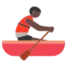 Person Rowing Boat: Dark Skin Tone Emoji 🚣🏿 image - Tossface style