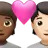 Couple With Heart: Person, Person, Medium-Dark Skin Tone, Light Skin Tone