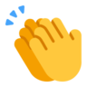 拍手标志 Emoji 👏 image - Microsoft Classic 2D style