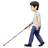 Person With White Cane: Light Skin Tone