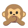Эмодзи Обезьяна не говорящая о зле 🙊 image - Google Noto Color Animated style