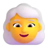 Woman: White Hair Emoji 👩‍🦳 image - Microsoft 3D Fluent style
