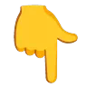 व्हाइट डाउन पॉइंटिंग बैकहैंड इंडेक्स Emoji 👇 image - Google Noto Color Animated style