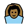 Man Gesturing Ok: Medium-Dark Skin Tone Emoji 🙆🏾‍♂️ image - OpenMoji style