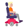 Person In Motorized Wheelchair Facing Right: Medium-Light Skin Tone Emoji 🧑🏼‍🦼‍➡️ image - Microsoft Classic 2D style