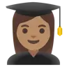 Woman Student: Medium Skin Tone Emoji 👩🏽‍🎓 image - Google Noto Color style