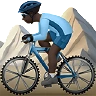 Man Mountain Biking: Dark Skin Tone Emoji 🚵🏿‍♂️ image - Apple style