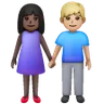 Woman And Man Holding Hands: Dark Skin Tone, Medium-Light Skin Tone Emoji 👩🏿‍🤝‍👨🏼 image - Samsung style