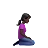 Woman Kneeling Facing Right: Dark Skin Tone