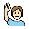 Person Raising Hand: Light Skin Tone Emoji 🙋🏻 image - OpenMoji style